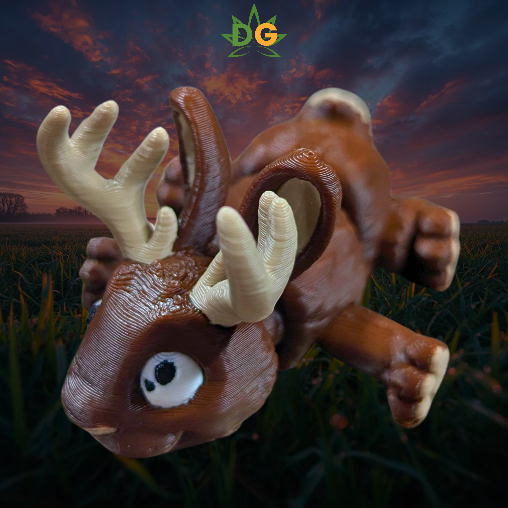 Articulated Mini Jackalope Flexi – 3D Printed Mythical Rabbit