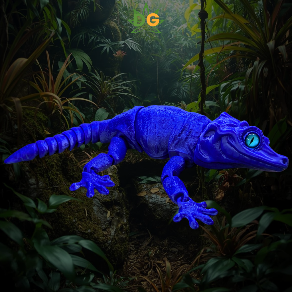 Articulated Gargoyle Gecko – 3D Printed Realistic Reptile with Glass Eyes