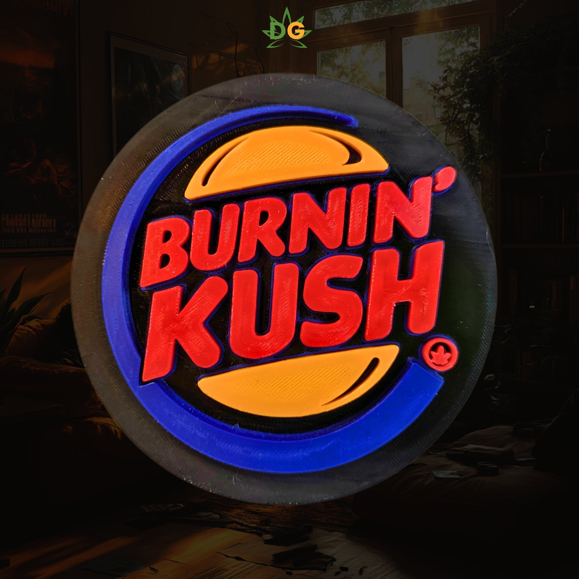 "Burnin' Kush" Trailer Hitch Plug | Premium PETG UV-Resistant Statement Piece
