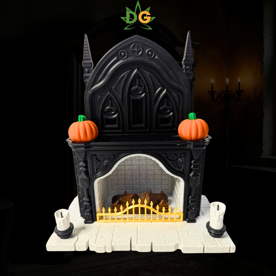 Miniature Gothic Tealight Fireplace Decor