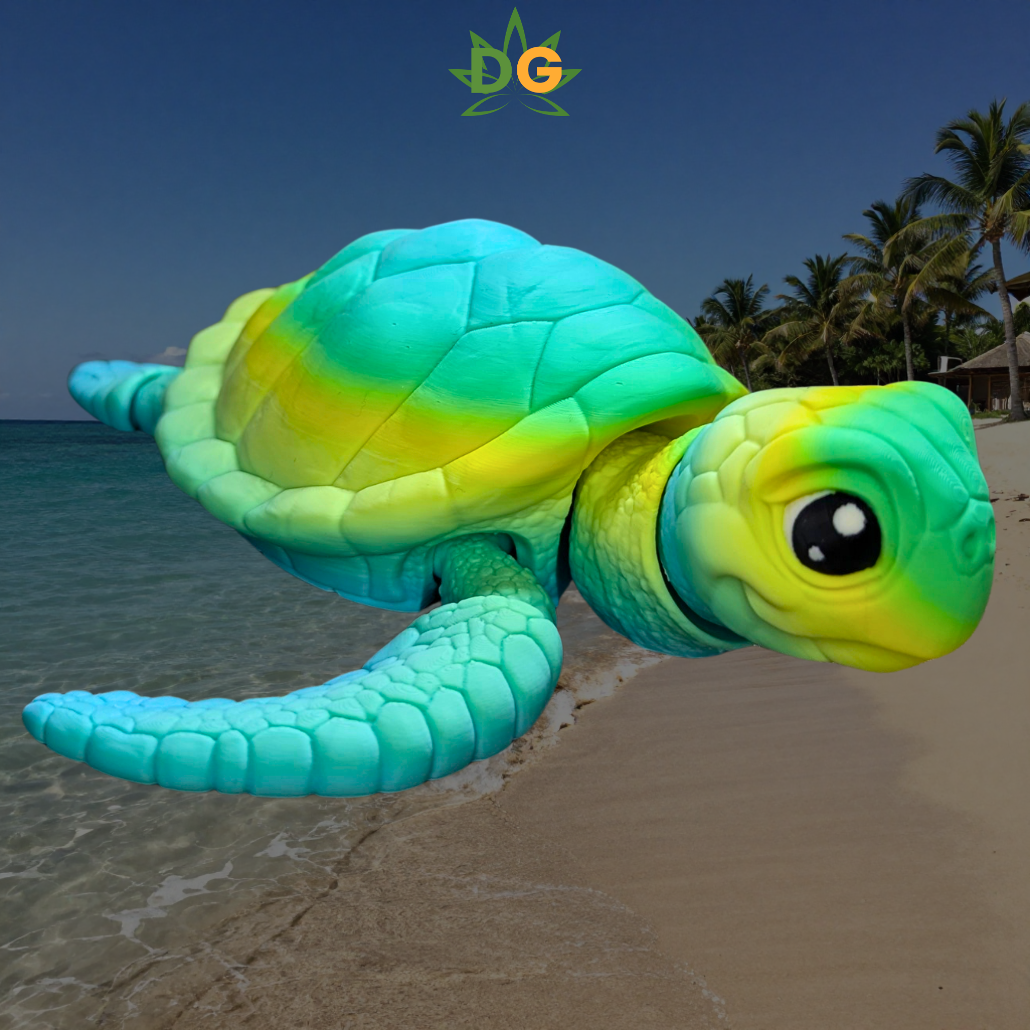 Articulated Sea Turtle Flexi - 3D Printed Ocean Animal Figure