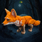 3D Printed Flexi Fox Figurine – Posable Orange Fox with Articulated Tail