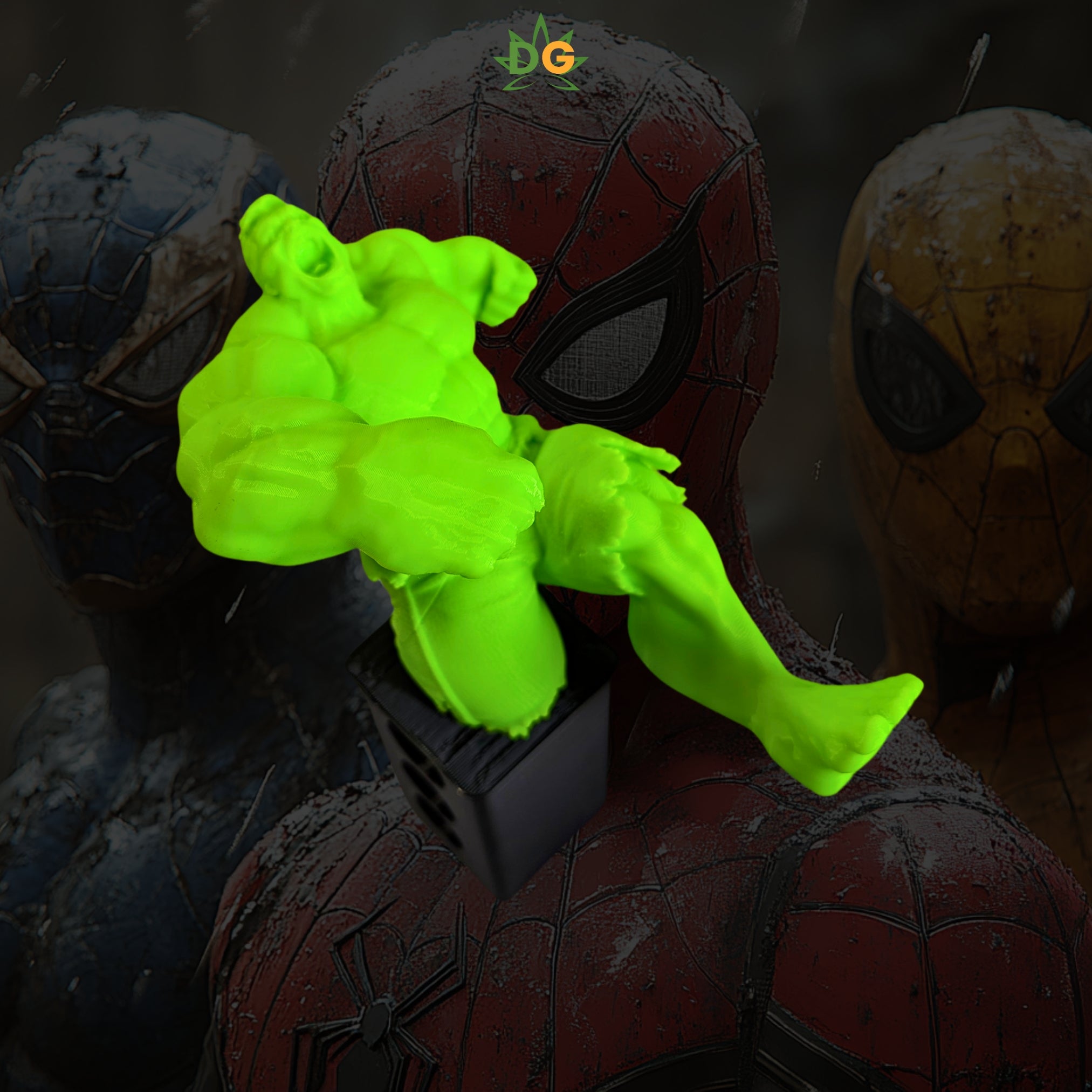 Green Hulk Smashing Trailer Hitch Plug | Weatherproof PETG Auto Decor