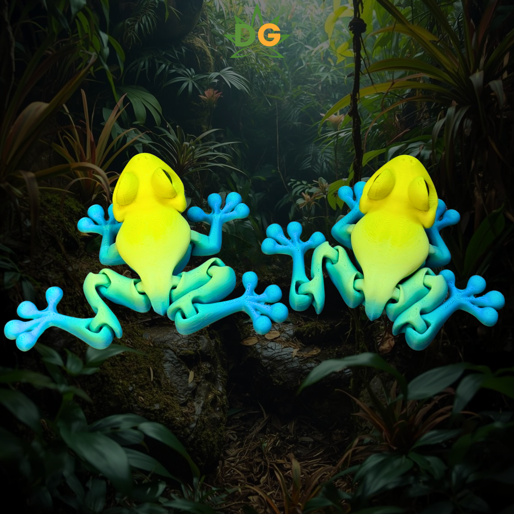 Color Shifting Tree Frog Flexi - 3D Printed Frog with Glass Eyes