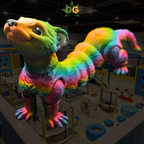 Rainbow Rush Articulated Ferret – 3D Printed Flexi Collectible