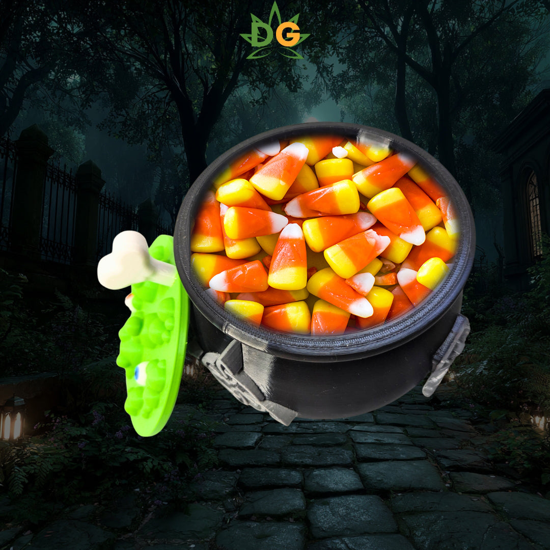 Spooky Witch's Cauldron Candy Jar - Bone Handle & Celtic Knot - The Perfect Halloween Decor