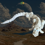 Articulated Mystical Flying Dog Dragon - XL Flexi White 80's Creature