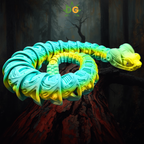 Color Shift Rattlesnake Flexi - Teal to Yellow to Green