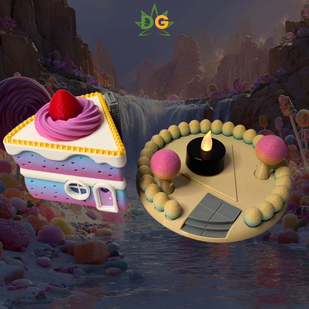 Delicious Cake Slice Fairy House with LED Light
