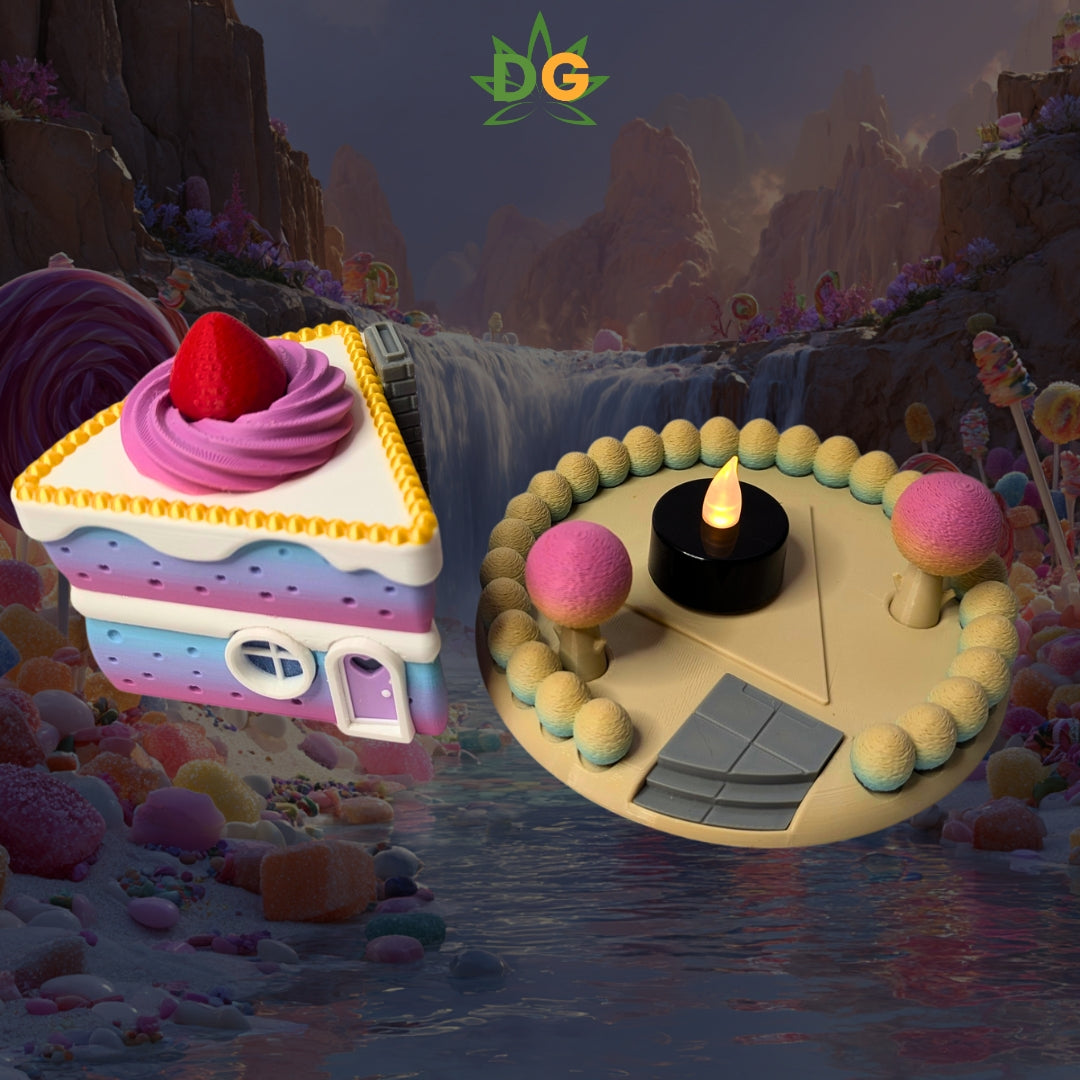 Delicious Cake Slice Fairy House with LED Light