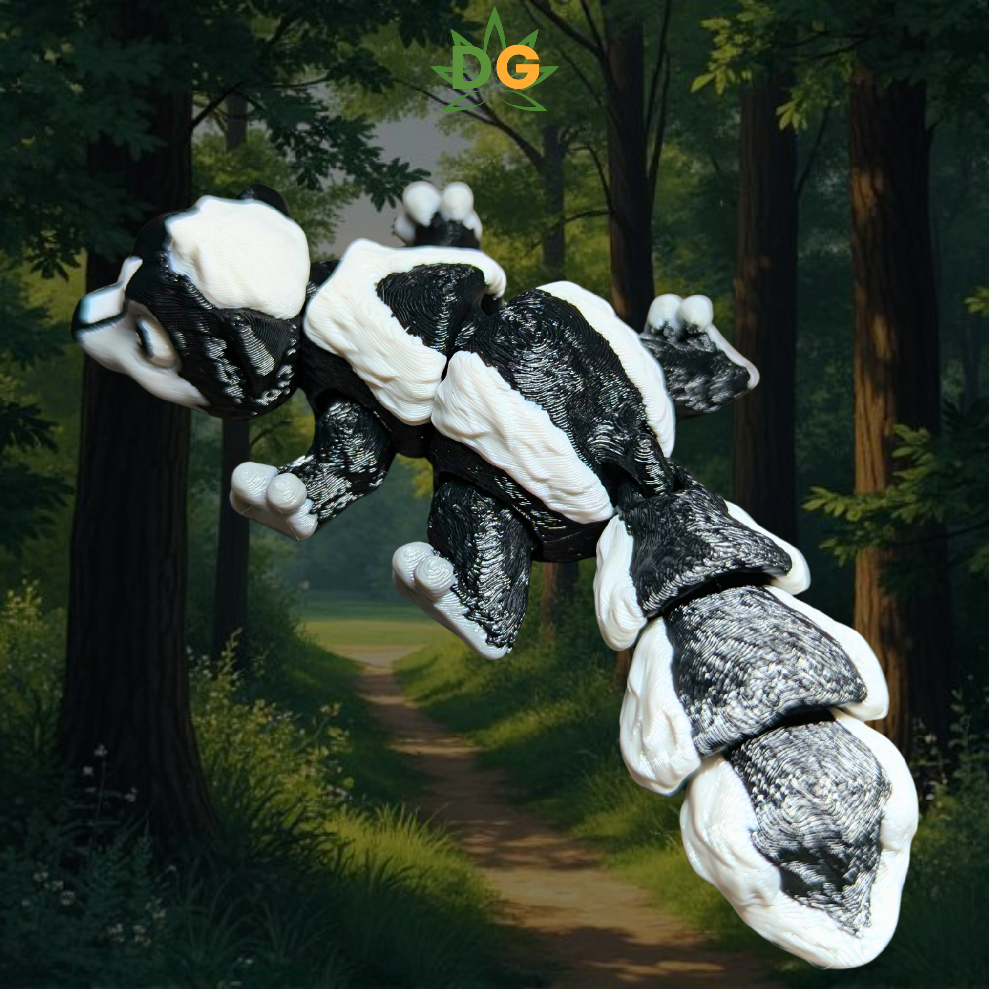Flexi Skunk with a forest behind him