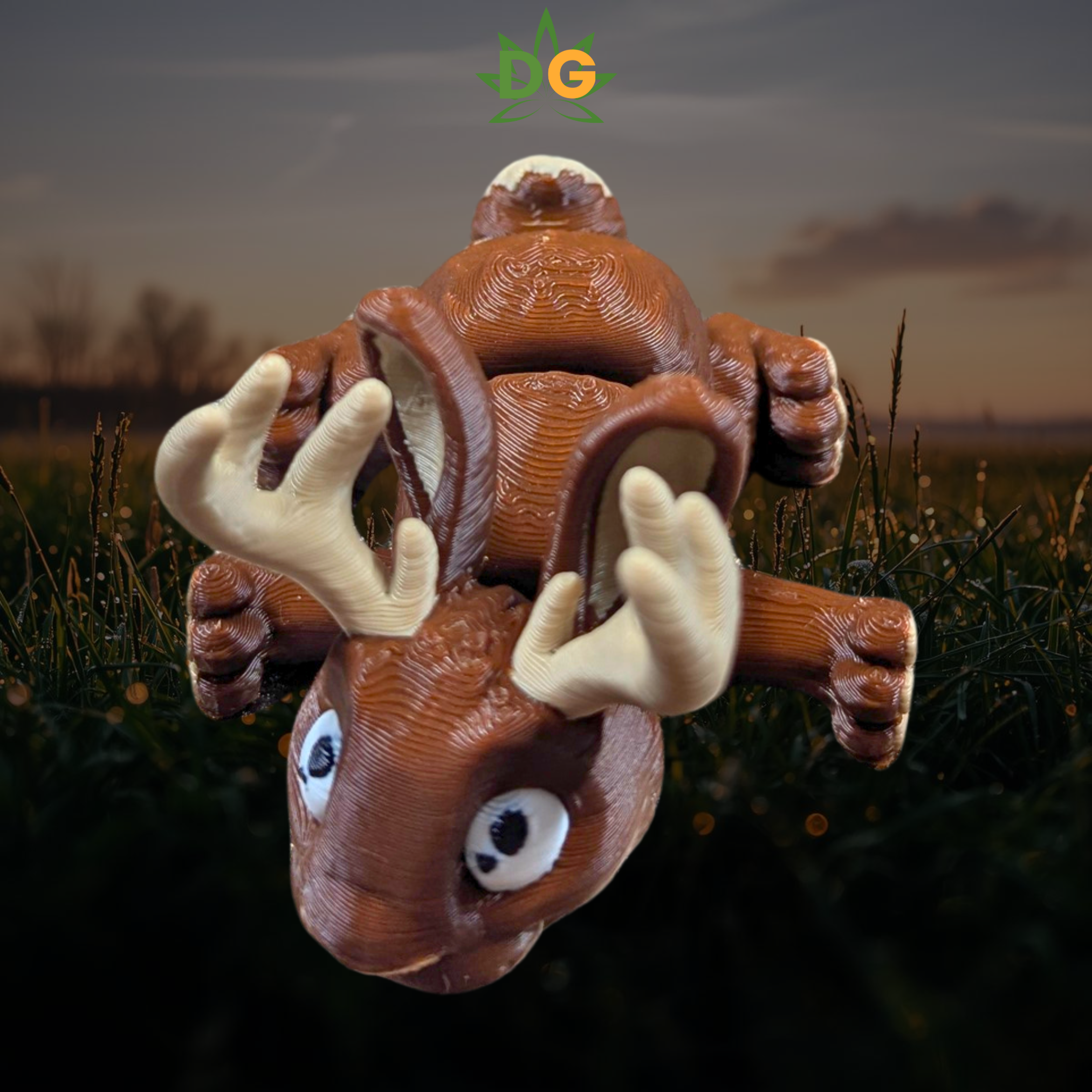 Articulated Mini Jackalope Flexi – 3D Printed Mythical Rabbit