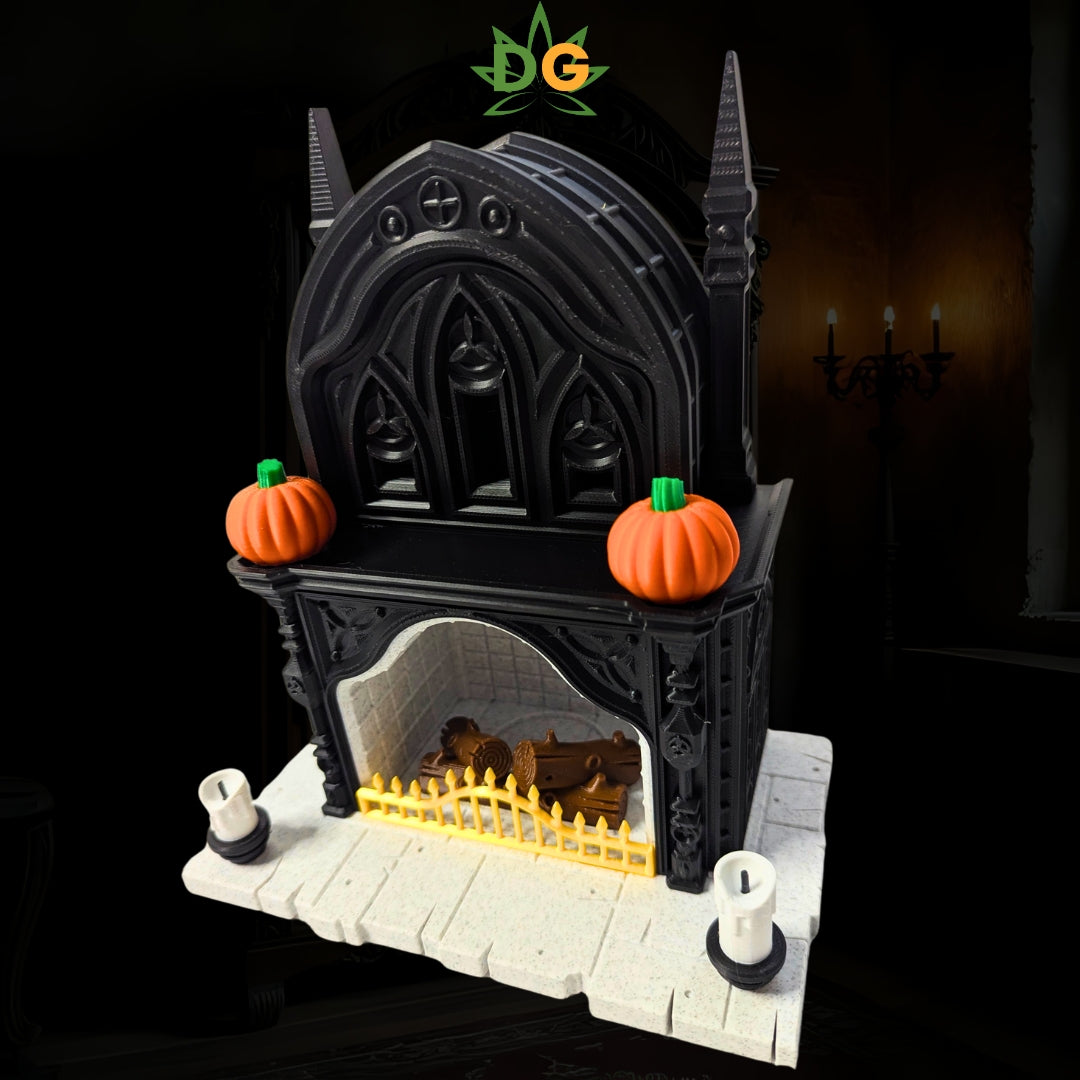 Miniature Gothic Tealight Fireplace Decor