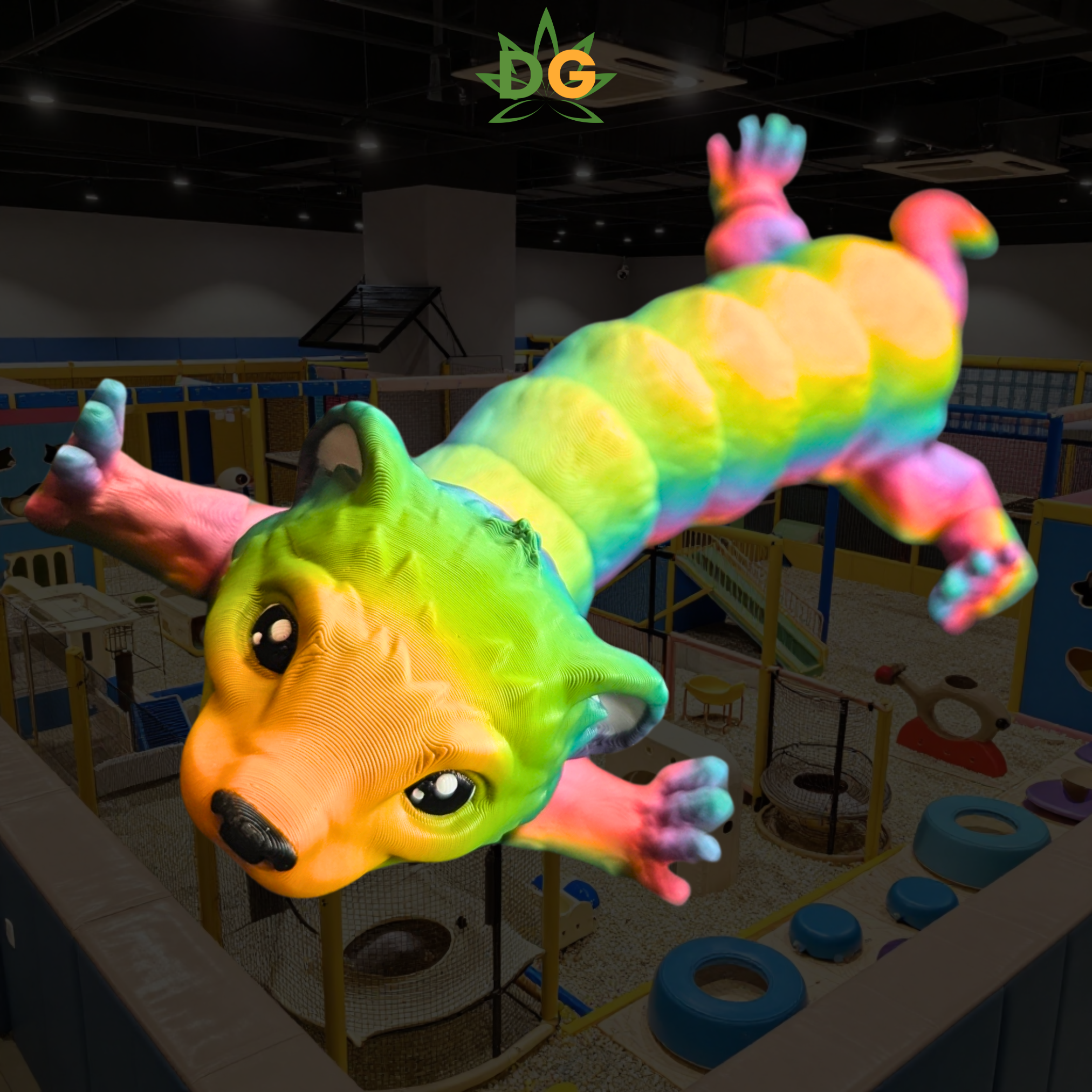 Rainbow Rush Articulated Ferret – 3D Printed Flexi Collectible