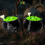 Spooky Witch's Cauldron Candy Jar - Bone Handle & Celtic Knot - The Perfect Halloween Decor