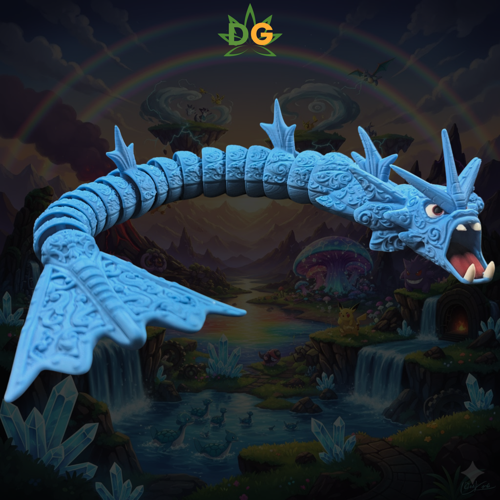 Deluxe Articulated Tidal Serpent – 3D Printed Crystal Sea Dragon Flexi