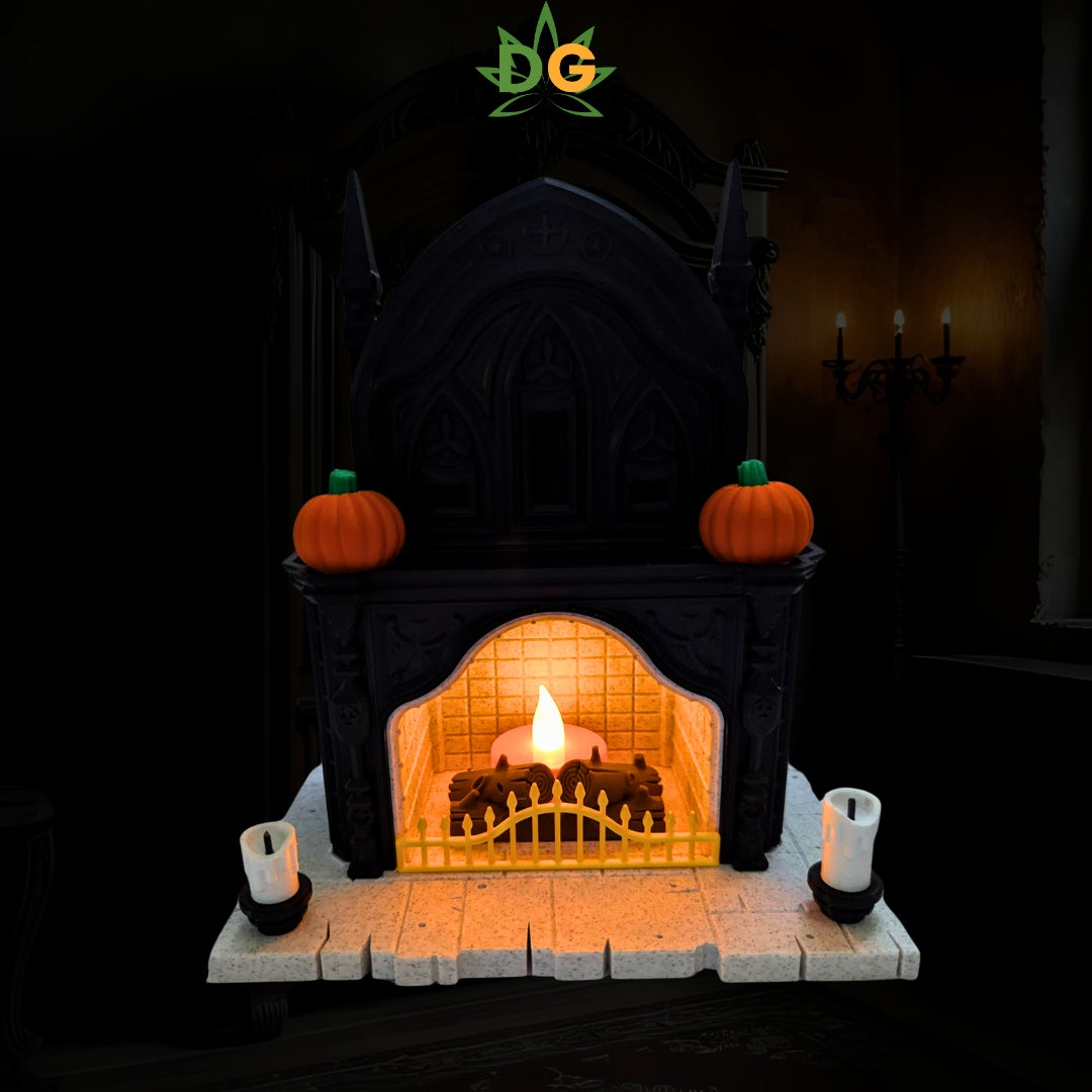 Miniature Gothic Tealight Fireplace Decor