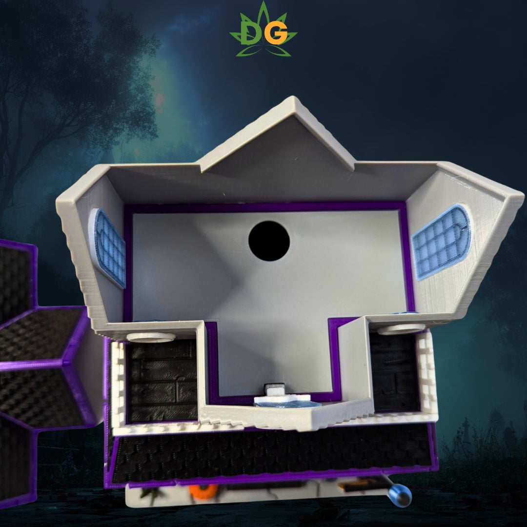 Ghoulishly Haunted House: Light-Up Halloween Decor, Intricate Details, Detachable Roof for Easy Custom Lighting!