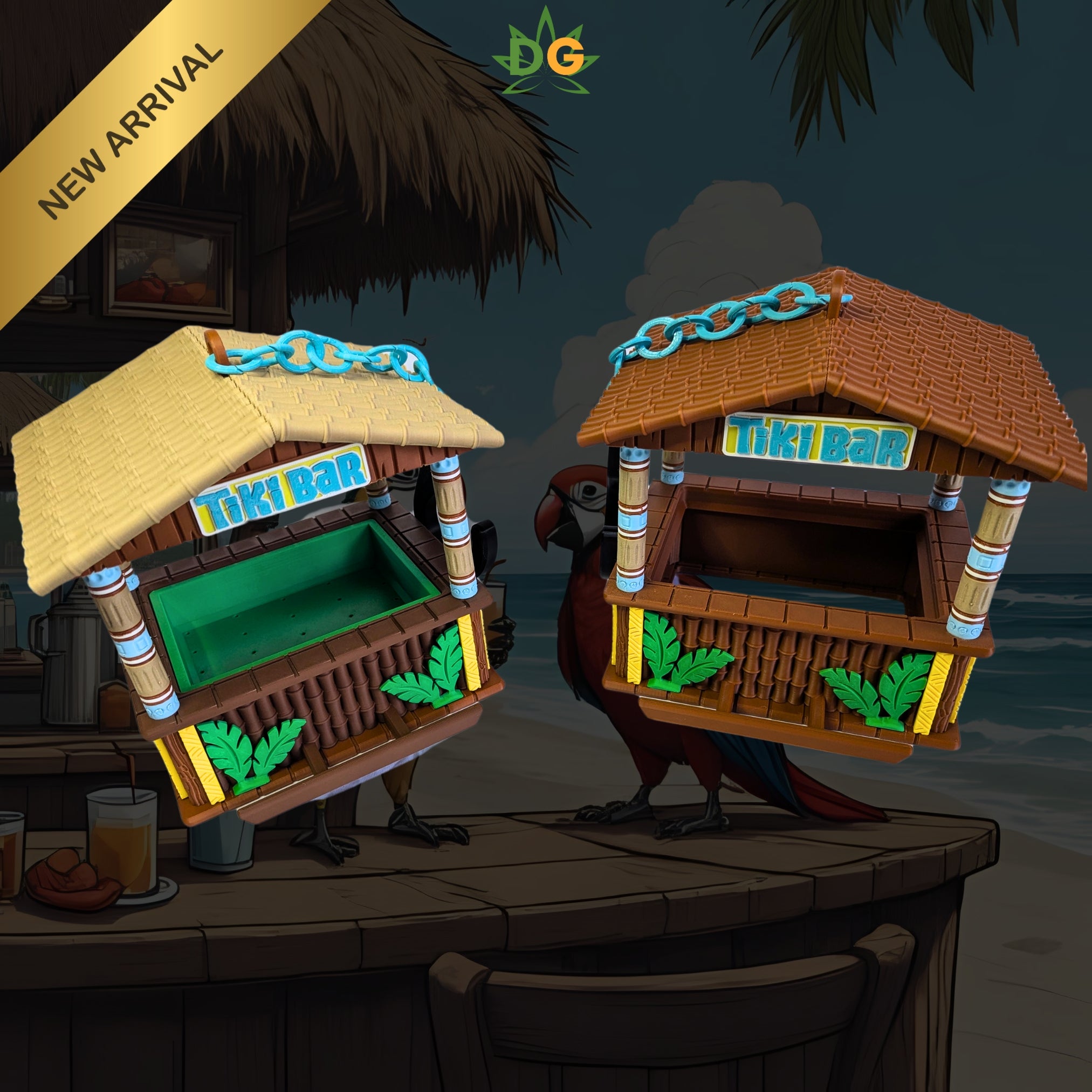 Tropical Oasis Bird Feeder - Miniature Tiki Bar for Your Garden