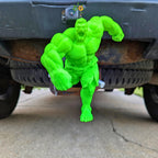 Green Hulk Smashing Trailer Hitch Plug | Weatherproof PETG Auto Decor