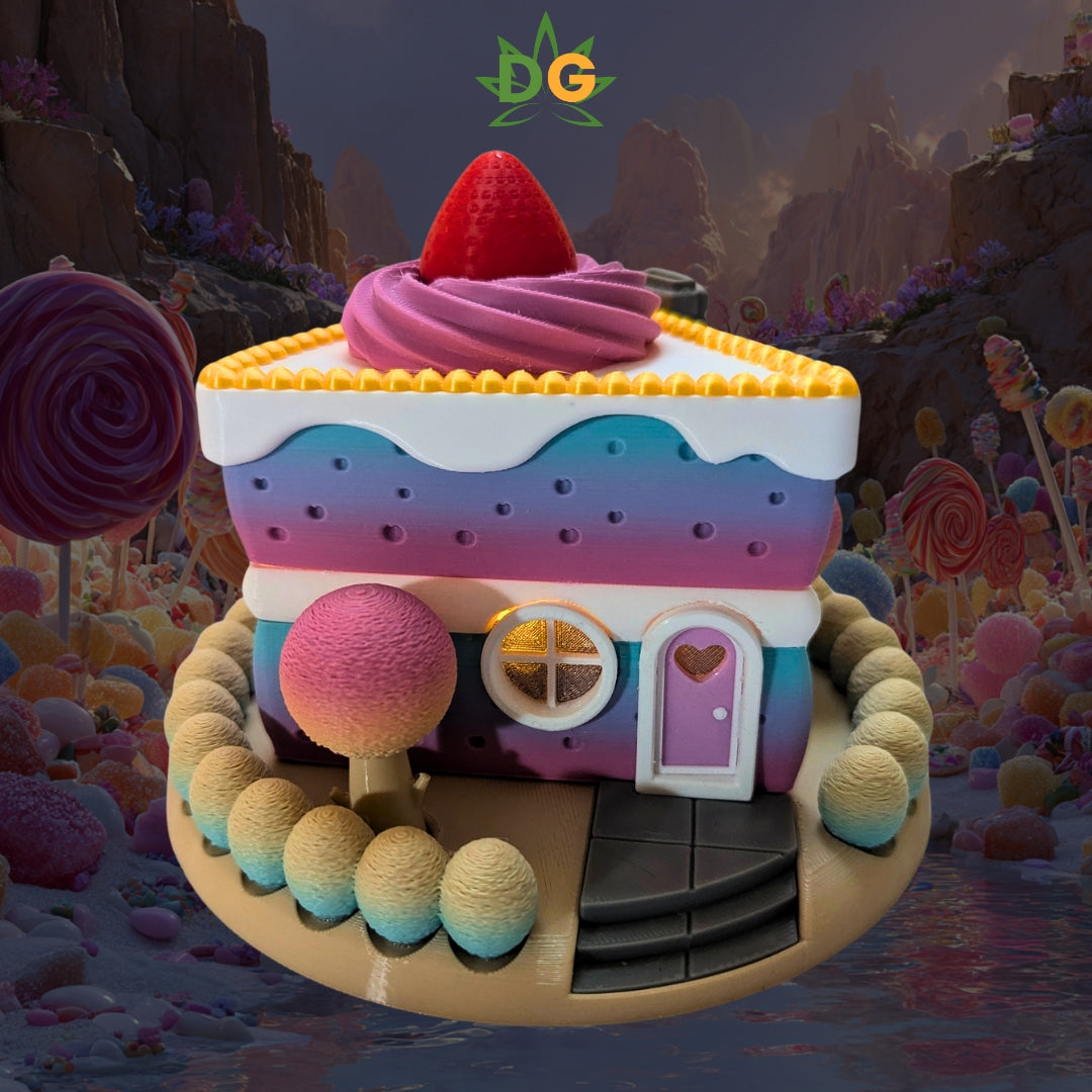 Delicious Cake Slice Fairy House with LED Light