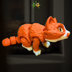 Toasty Orange Malone Kitty Flexi | 3D Printed Desk Buddy