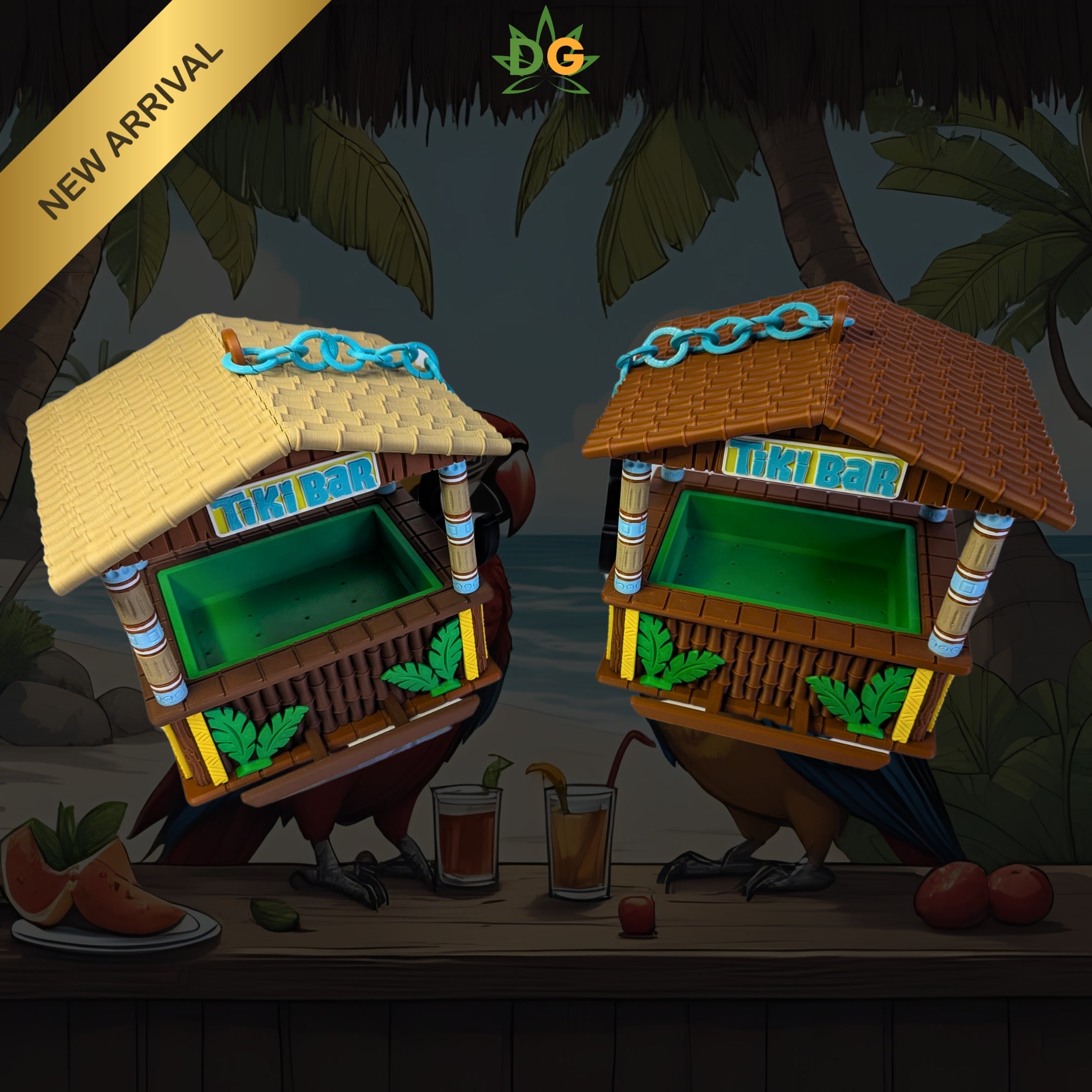 Tropical Oasis Bird Feeder - Miniature Tiki Bar for Your Garden