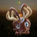 Articulated Mini Jackalope Flexi – 3D Printed Mythical Rabbit