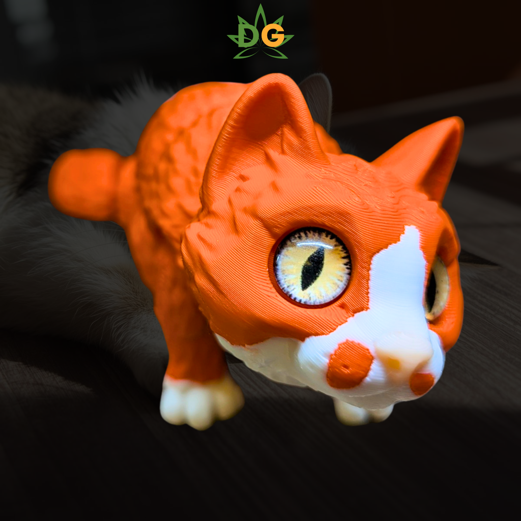 Toasty Orange Malone Kitty Flexi | 3D Printed Desk Buddy