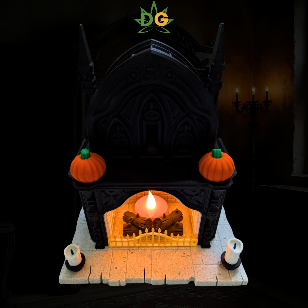 Miniature Gothic Tealight Fireplace Decor