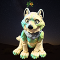 Color Shift Wolf Figurine - Articulated Animal Desk Pet 3D Printed