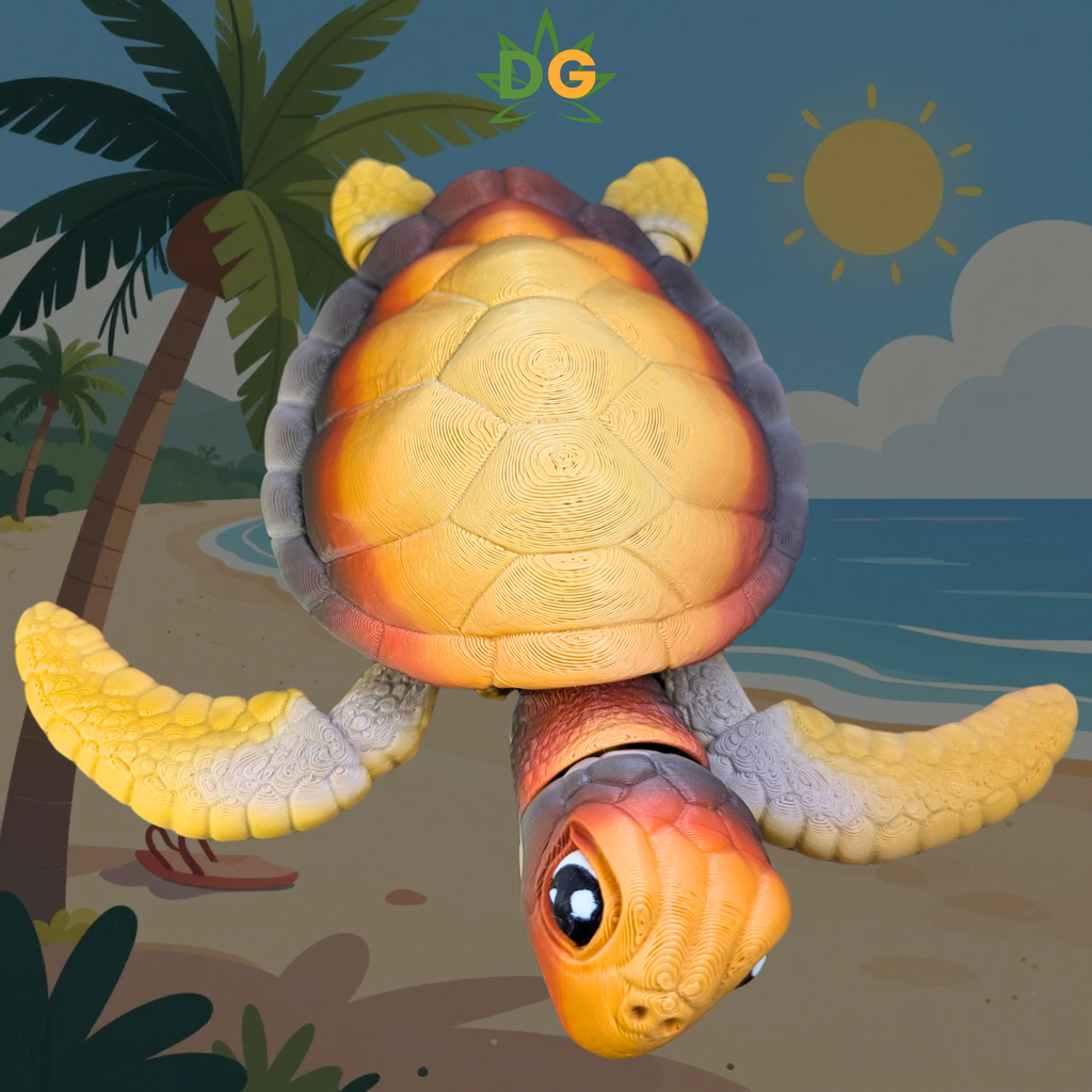 Articulated Sea Turtle Flexi - 3D Printed Ocean Animal Figure