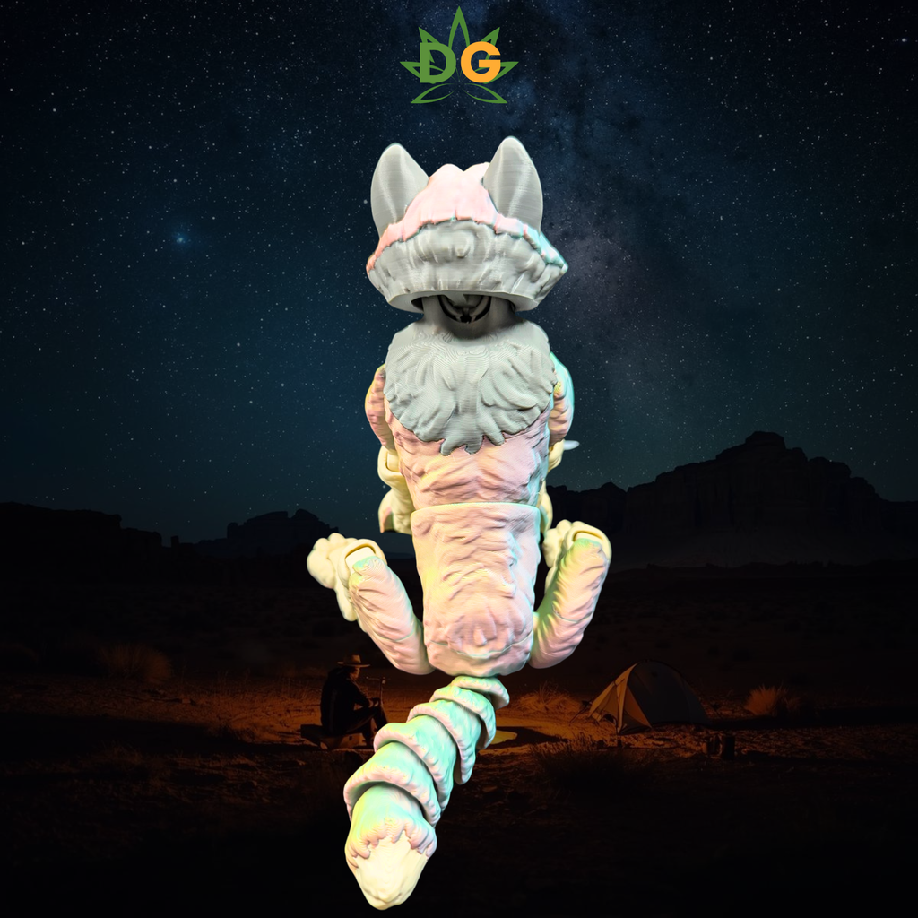 Color Shift Wolf Figurine - Articulated Animal Desk Pet 3D Printed