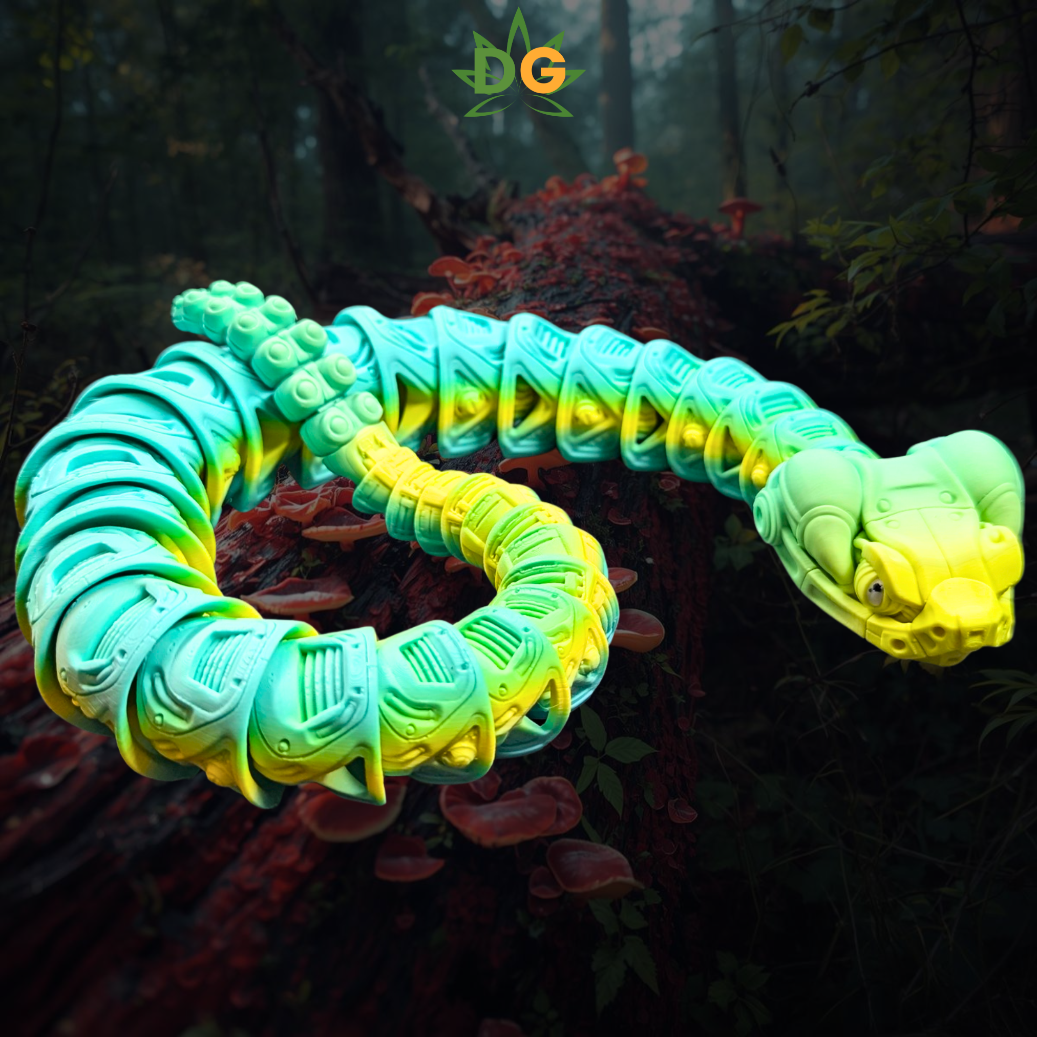 Color Shift Rattlesnake Flexi - Teal to Yellow to Green