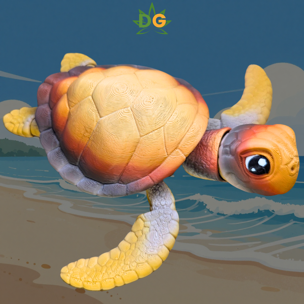 Articulated Sea Turtle Flexi - 3D Printed Ocean Animal Figure