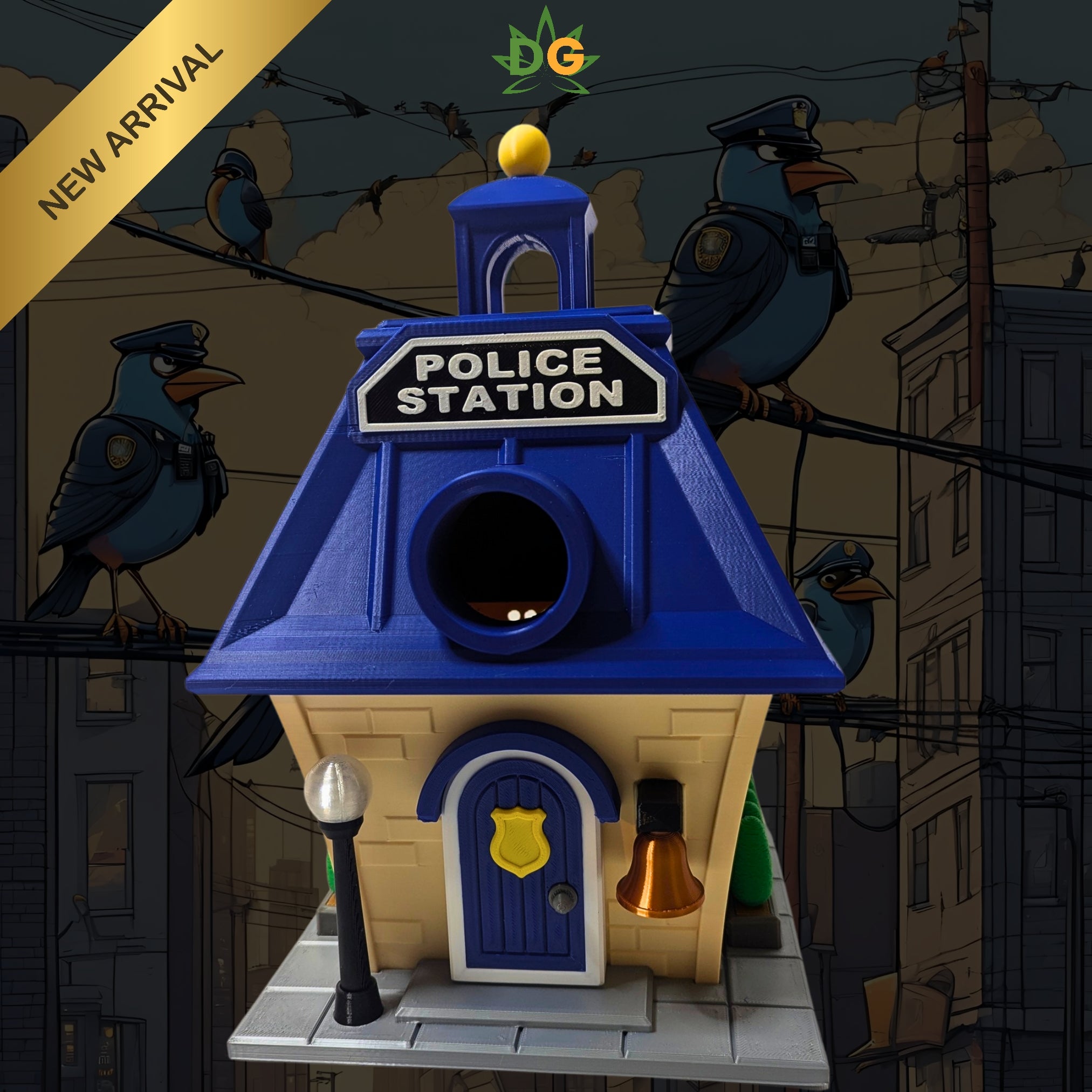 Exquisite Police Station Birdhouse - Outdoor Decor & Bird Shelter