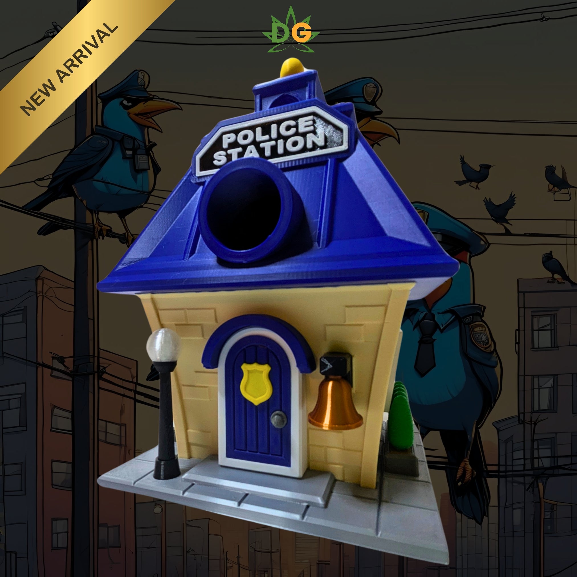 Exquisite Police Station Birdhouse - Outdoor Decor & Bird Shelter