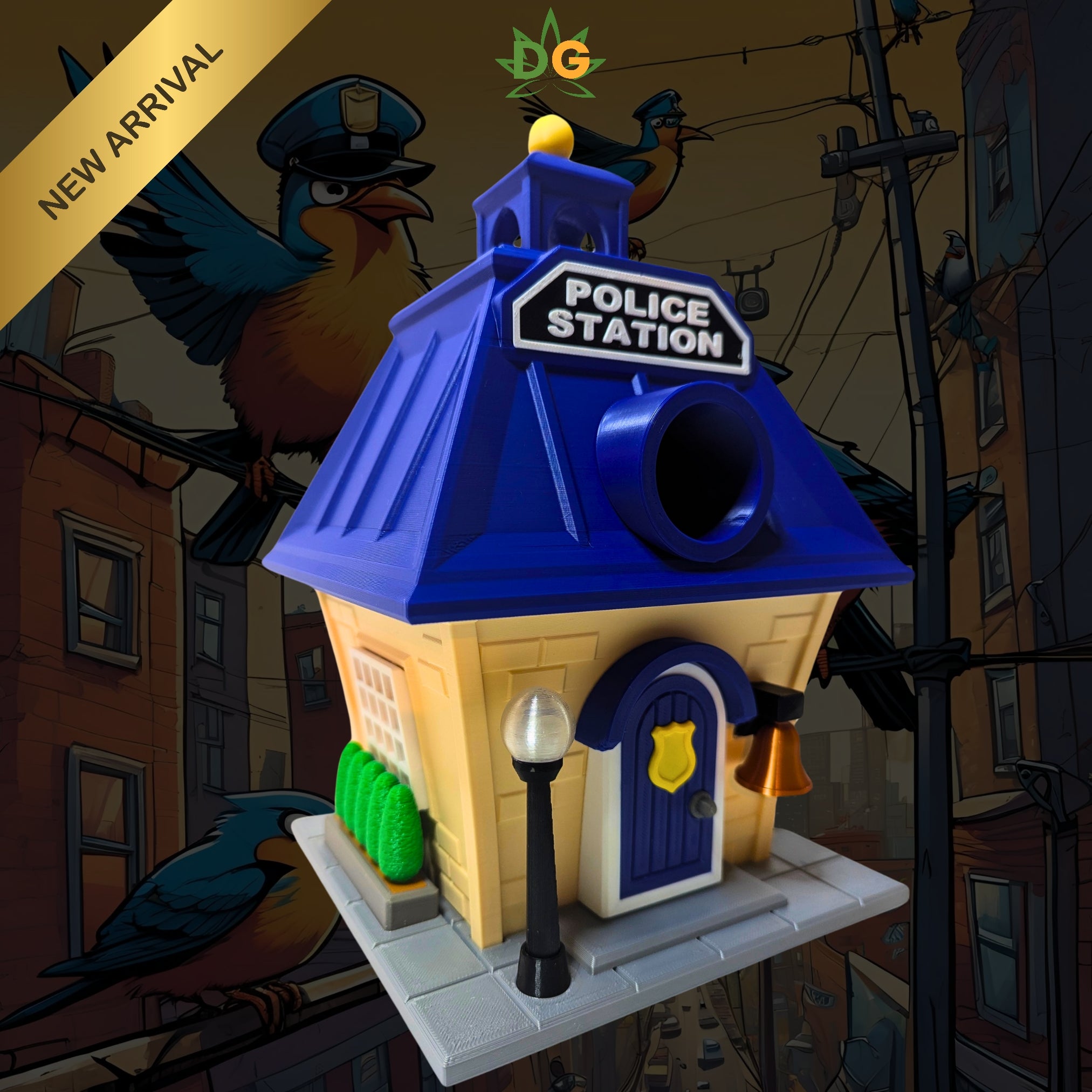 Exquisite Police Station Birdhouse - Outdoor Decor & Bird Shelter