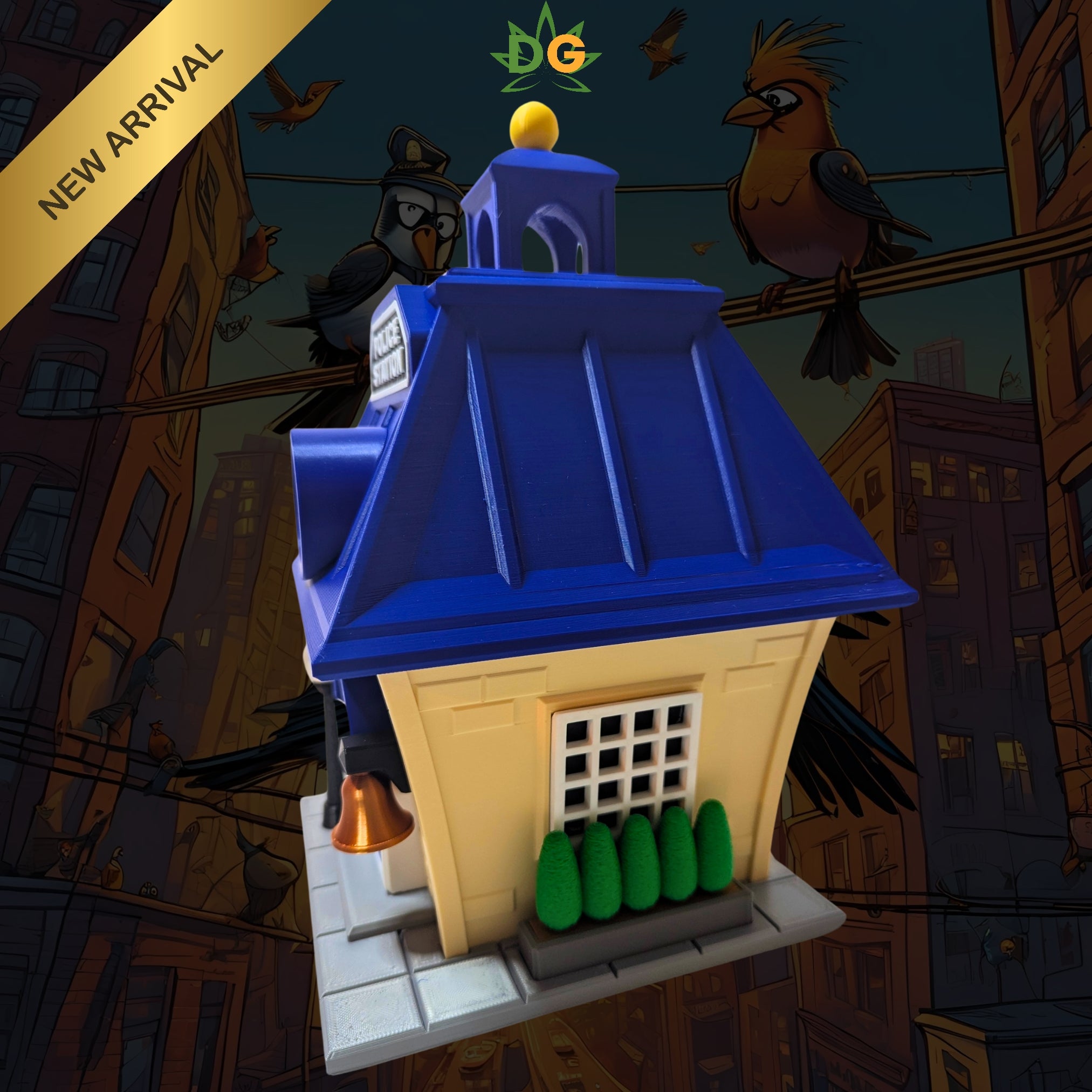 Exquisite Police Station Birdhouse - Outdoor Decor & Bird Shelter