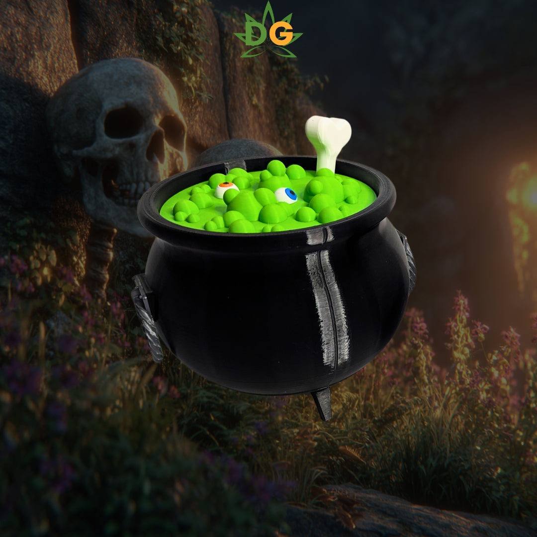 Spooky Witch's Cauldron Candy Jar - Bone Handle & Celtic Knot - The Perfect Halloween Decor