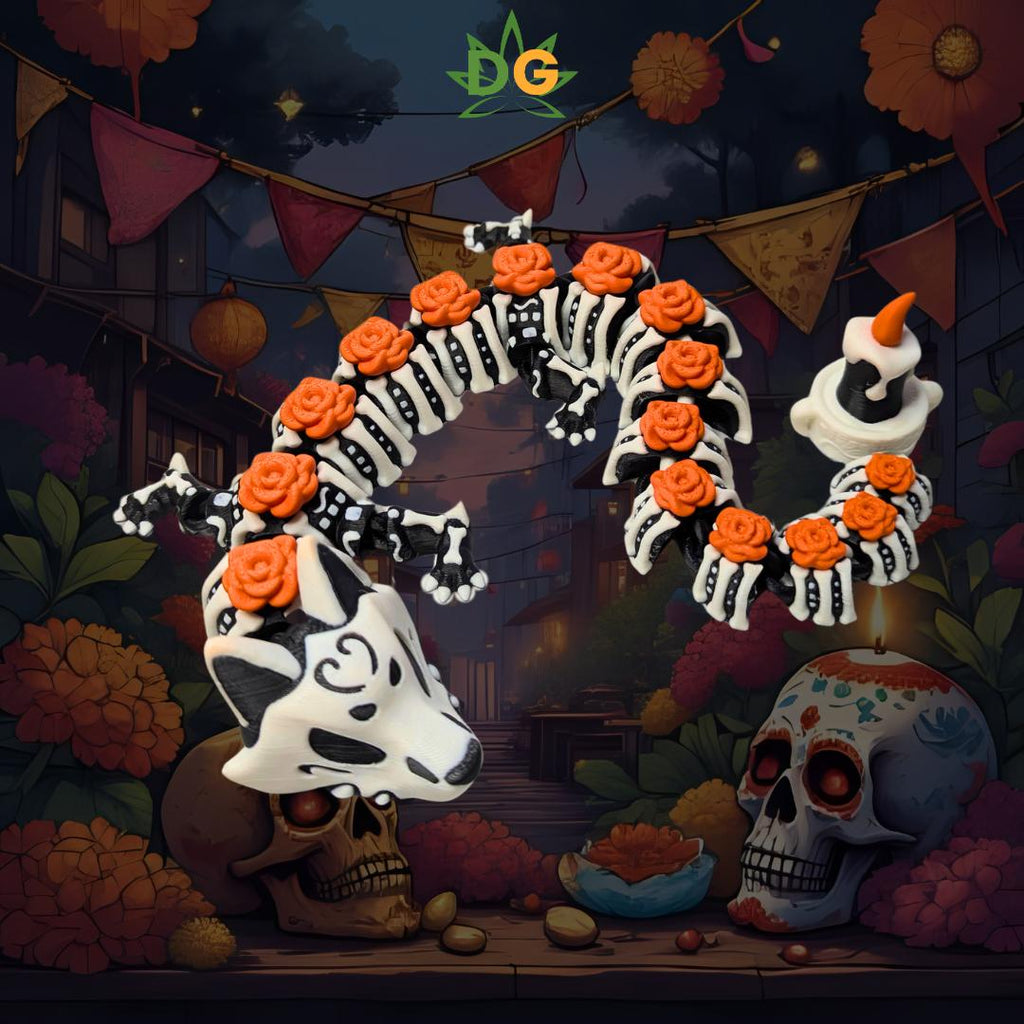 Articulated Calavera Dragon, Day of the Dead (Dia De Los Muertos) Flexi
