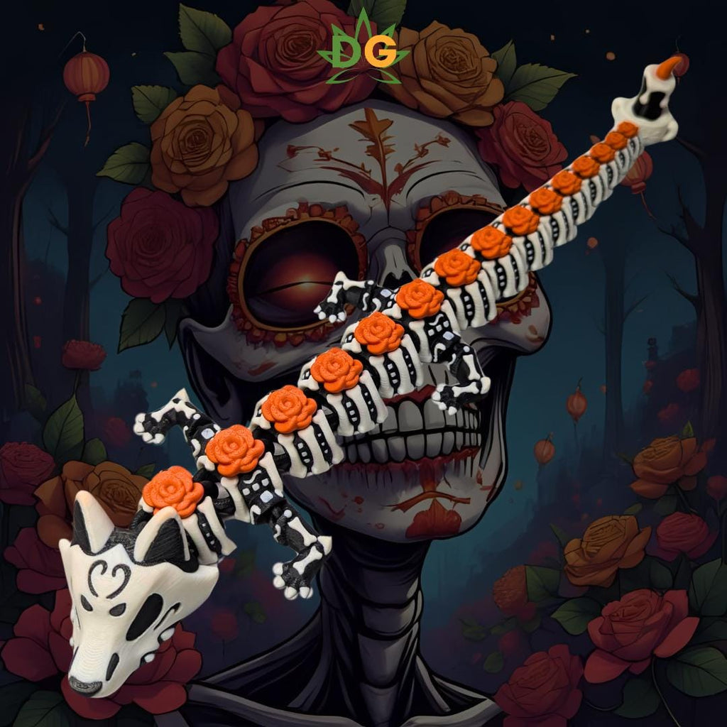 Articulated Calavera Dragon, Day of the Dead (Dia De Los Muertos) Flexi