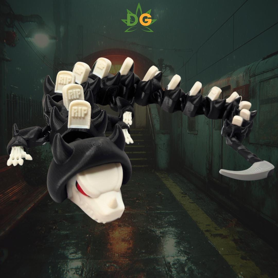 Articulated Grim Reaper Dragon: Flexi Skeleton Decor