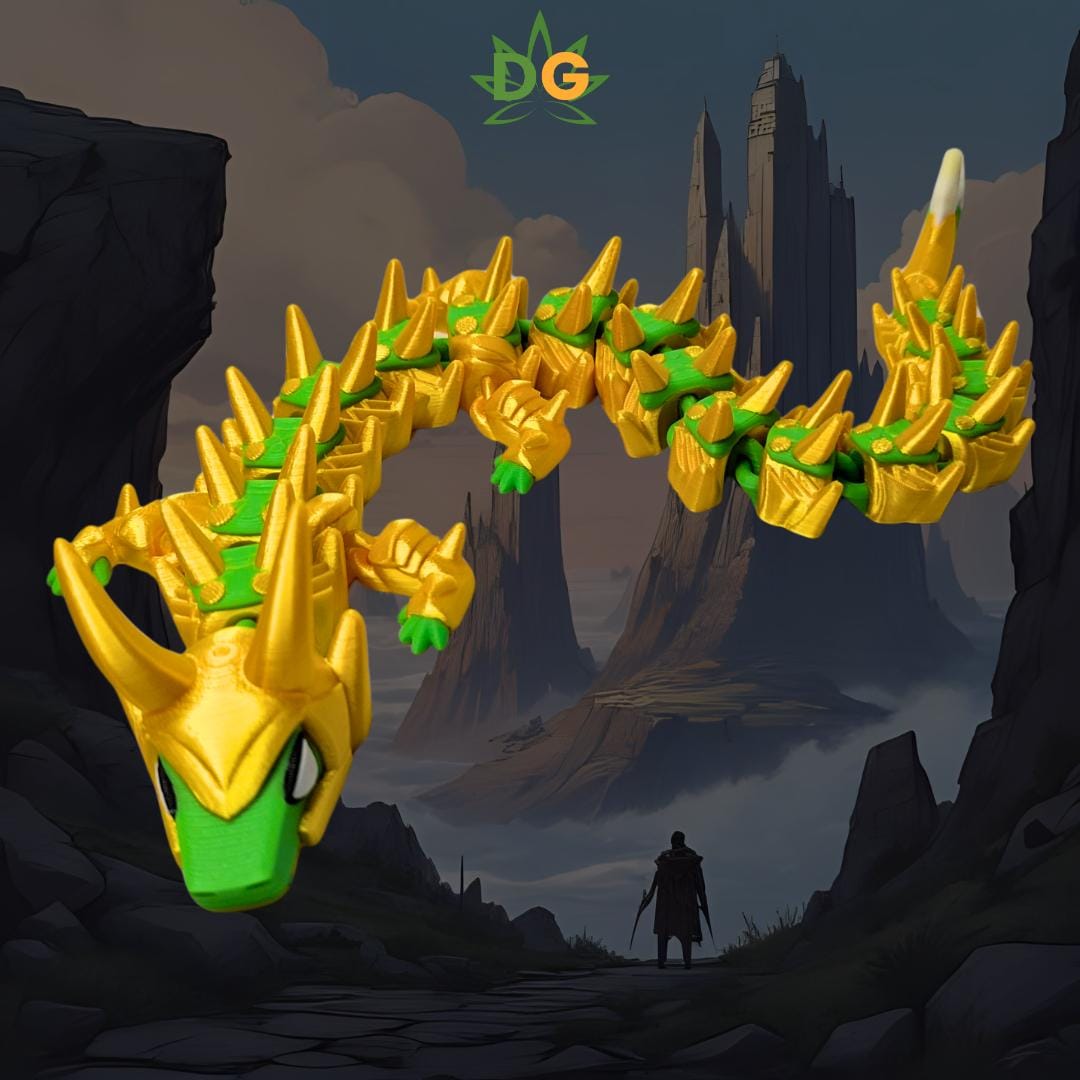 Golden Armored Green God Dragon Flexi