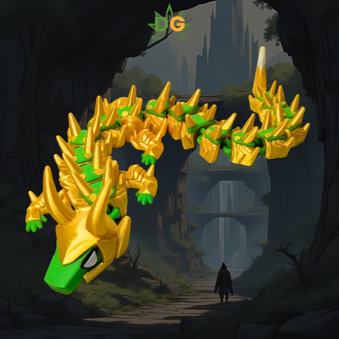 Golden Armored Green God Dragon Flexi