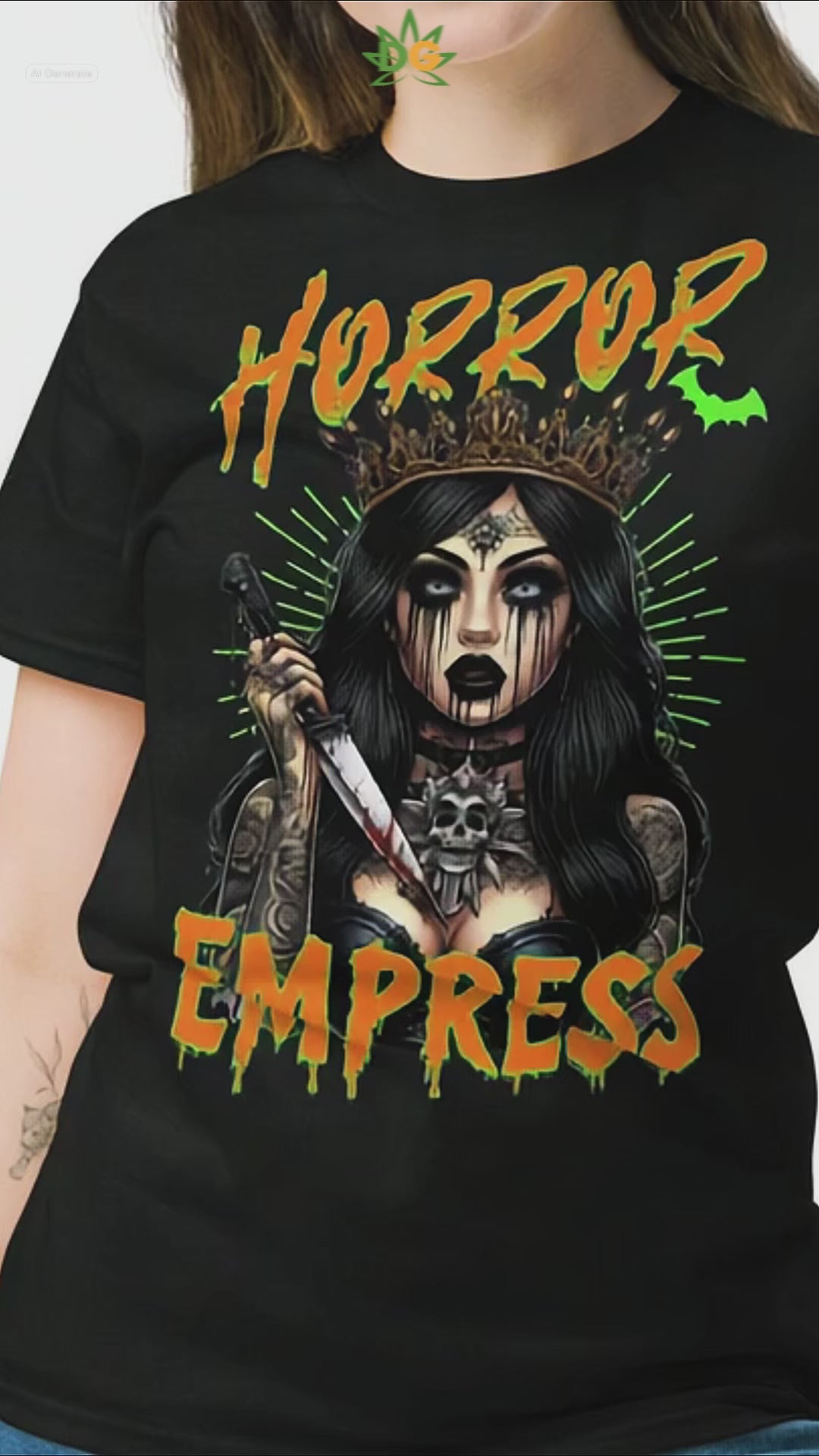 Gothic Empress T-Shirt | Sinister Horror Shirt, Dark Aesthetic Clothing, Goth Girl Halloween Shirt, Spooky Gift Idea