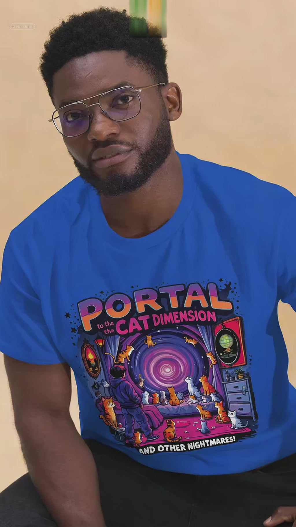 Portal to the Cat Dimension Funny T-Shirt: Sci-Fi Cat Graphic Tee for Cat Lovers | Awesome gift idea | Halloween vibes | Multiple Colors