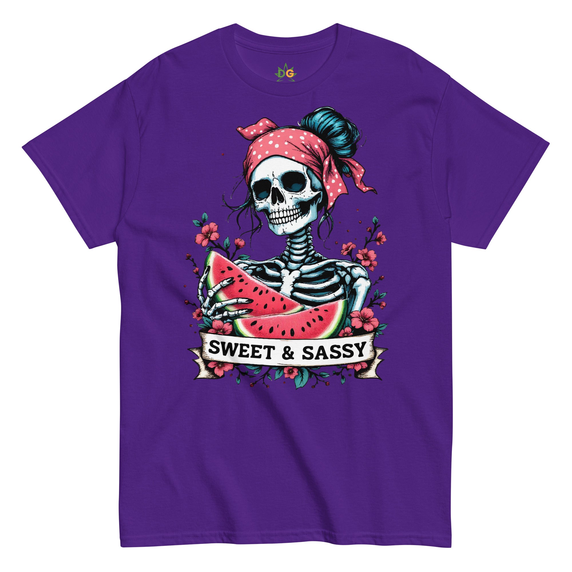 Watermelon Skeleton T-Shirt | Sweet and Sassy Goth Tee, Cute Pink Skull Shirt, Fun Halloween Top, Spooky Pastel Aesthetic Clothing